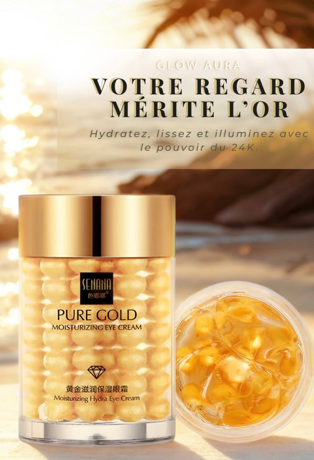 Soin Yeux 24K – Anti-Cernes & Lissage